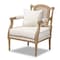 Baxton Studio Clemence Ivory Upholstered Whitewashed Wood Armchair 158-8849 - alternate 1
